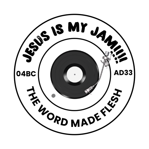 Jesus Is My Jam vinyl sticker – turntable design – “The Word Made Flesh”