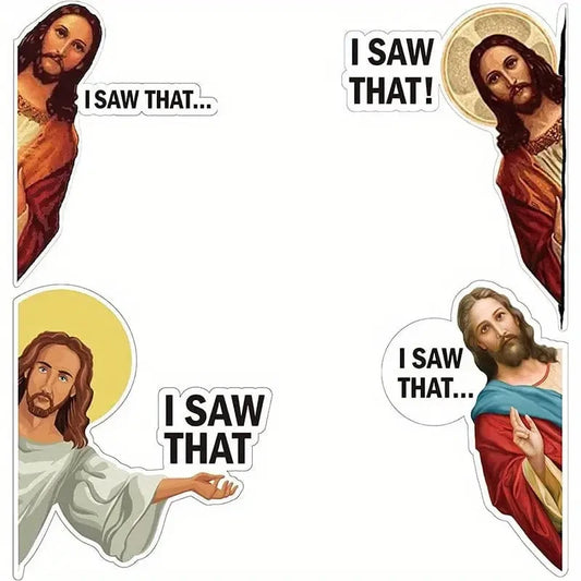 I Saw That – Jesus Sticker Sheet (Funny Christian Set of 4)