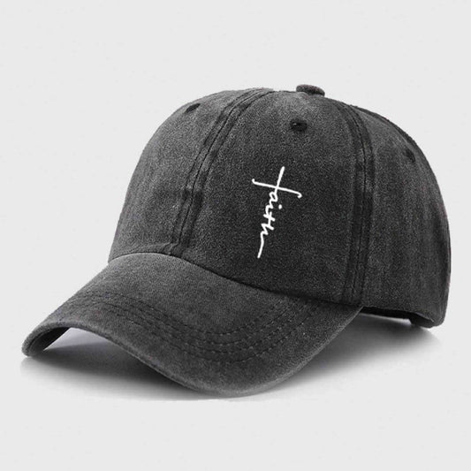 Faith Cross Cap (Washed Black)